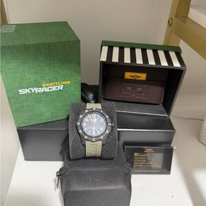 Breitling Colt Skyracer with Olive Strap and Black Dial